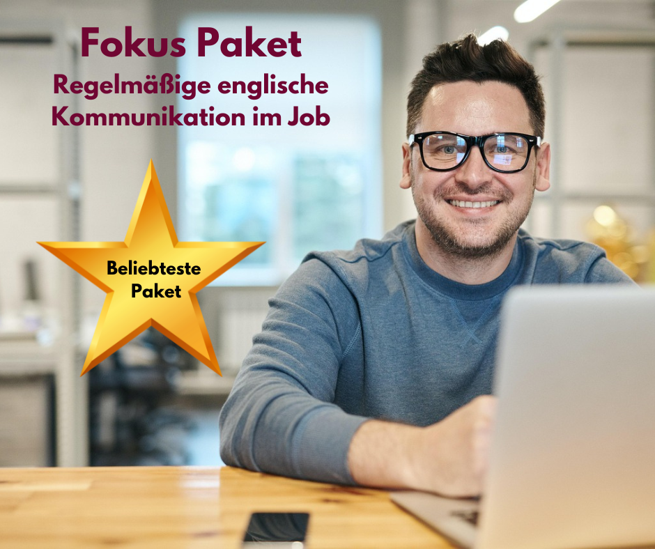 Mann am Laptop, Online Coaching Englisch